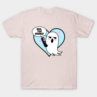 Boo You Whore Ghost With Cell Phone T-Shirt